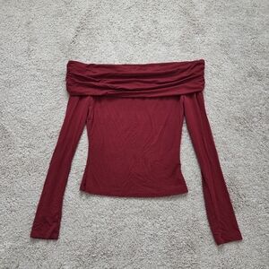 White Fox Boutique Red Off The Shoulder Top Size Xs